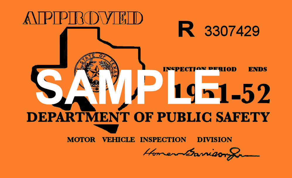 1951 52 texas inspection sticker 25 00 bob hoyts classic